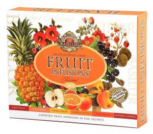 Mix ovocných čajů, Basilur Fruit Infusions Assorted, porcovaný s přebalem, 60 sáčků
