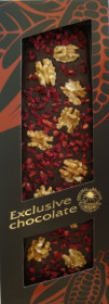 Mléčná čokoláda, Severka Exclusive chocolate s vlašskými ořechy a višněmi, 130 g