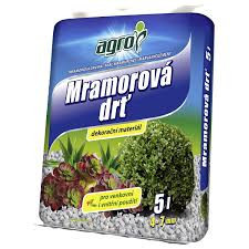 Mramorová drť Agro, velikost 4 - 7 mm, balení 5 l
