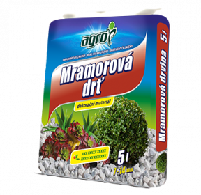 Mramorová drť Agro, velikost 7 - 14 mm, balení 5 l