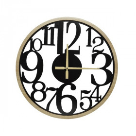 Nástěnné hodiny, průměr 60 cm, hnědo - černé