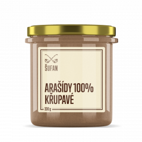 Ořechové máslo, Šufan Arašídy 100% křupavé, 330 g