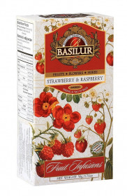 Ovocný čaj, Basilur Fruit Strawberry and Raspberry, porcovaný bez přebalu, 25 sáčků