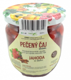 Pečený ovocný čaj, Nature Notea Jahoda se skořicí, rodinné balení, 430 ml