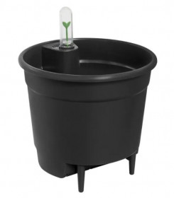 Plastová samozavlažovací vložka do květináče elho, průměr 17 cm, černá
