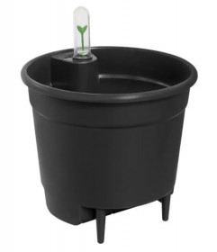 Plastová samozavlažovací vložka do květináče elho, průměr 28 cm, černá