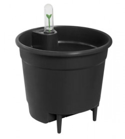 Plastová samozavlažovací vložka do květináče elho, průměr 36 cm, černá
