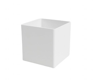Plastový obal na květináč OSLO, rozměr 13.5 x 13.5 cm, bílý