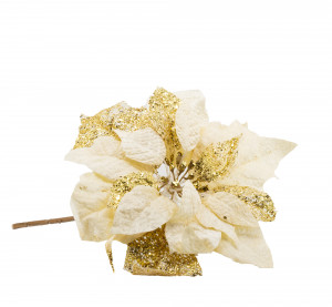 Poinsettia řezaná umělá látka s glitry