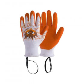 Pracovní rukavice s motivem ježka, dětské, věk 4 - 6 let, bílo - oranžové