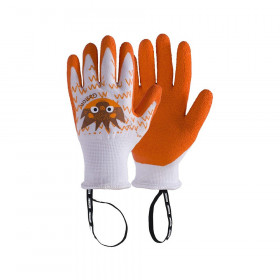 Pracovní rukavice s motivem ježka, dětské, věk 6 - 8 let, bílo - oranžové