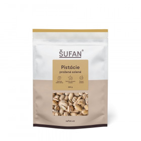 Pražené ořechy, Šufan Pistácie solené, sáček, 500 g