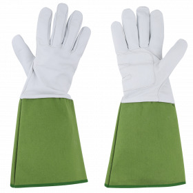 Prodloužené zahradní rukavice Esschert Design, UNISEX, velikost L, bílo - zelené