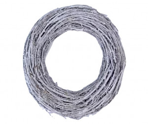 Proplétaný korpus na věnec, proutěný, průměr 39 cm, bílý
