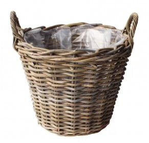 Ratanový obal na květináč s uchy, průměr 30 cm