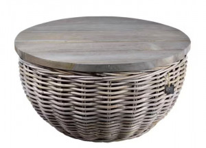 Ratanový stolek LATTEE, rozměr 64.5 x 33.5 cm, béžový