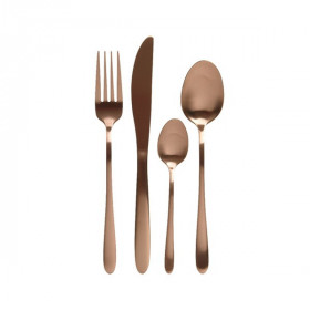 Sada příborů, nerezová ocel, 16 ks, rose gold
