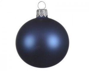 Sada skleněných ozdob, průměr 8 cm, tmavě modré mat, balení 6 ks