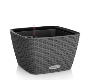 Samozavlažovací květináč Lechuza BACINO Cottage 30, komplet set, žulová šeď