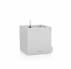 Samozavlažovací květináč Lechuza CANTO STONE SQUARE 30, komplet set, bílý