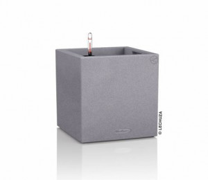 Samozavlažovací květináč Lechuza CANTO STONE SQUARE 30, komplet set, šedý