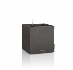 Samozavlažovací květináč Lechuza CANTO STONE SQUARE 40, komplet set, černý