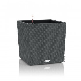 Samozavlažovací květináč Lechuza CUBE Cottage 40, komplet set, žulová šeď