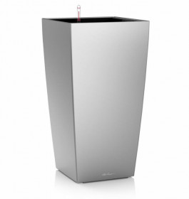 Samozavlažovací květináč Lechuza CUBICO 50, komplet set, stříbrný