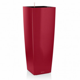 Samozavlažovací květináč Lechuza CUBICO ALTO 40, komplet set, červený