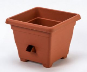 Samozavlažovací květináč Plastia BERGAMOT 25, terakotový