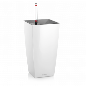 Samozavlažovací stolní květináč Lechuza MAXI CUBI 14, komplet set, bílý