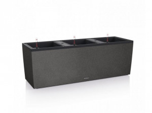 Samozavlažovací truhlík Lechuza TRIO Stone 100, komplet set, černý