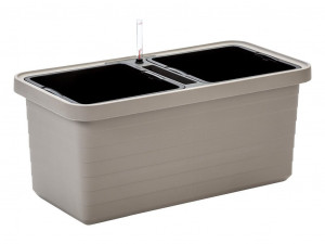 Samozavlažovací truhlík Plastia BERBERIS DUO 80 - komplet set, taupe