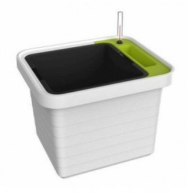 Samozavlažovací truhlík Plastia BERBERIS UNO 45 - komplet set, bílý