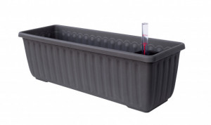 Samozavlažovací truhlík Plastia SIESTA LUX 60 - komplet set, antracitový
