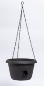 Samozavlažovací závěsná žardina Plastia SIESTA, průměr 30 cm, antracitová