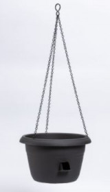 Samozavlažovací závěsná žardina Plastia SIESTA, průměr 35 cm, antracitová