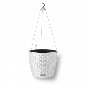 Samozavlažovací závěsný květináč Lechuza NIDO Cottage 27, komplet set, bílý