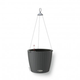 Samozavlažovací závěsný květináč Lechuza NIDO Cottage 27, komplet set, žulová šeď