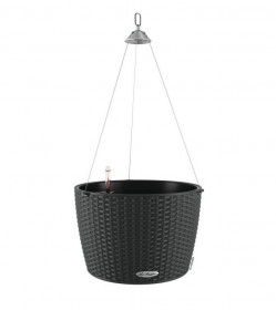 Samozavlažovací závěsný květináč Lechuza NIDO Cottage 35, komplet set, granit