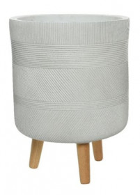 Sklolaminátový obal na nožičkách, LIAM, průměr 30 cm, bílý