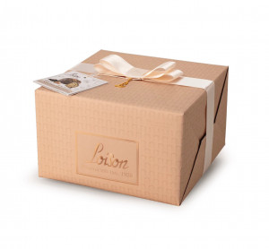 Sladký chléb s hořkou čokoládou a slaným karamelem Panettone Nerosale, dárkové balení, 600 g
