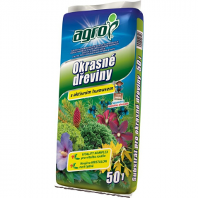 Substrát Agro pro OKRASNÉ DŘEVINY s aktivním humusem, balení 50 l