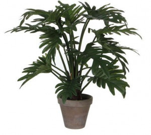 Umělý filodendron, v květináči, zelený, výška 50 cm