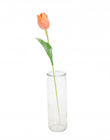 Umělý tulipán, délka 40 cm, tmavě oranžový
