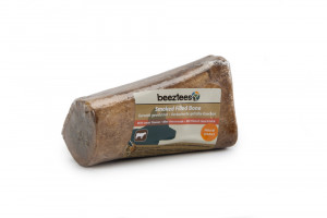 Uzená morková kost plněná masovou pastou pro psy, 8 - 12 cm, balení 1 ks