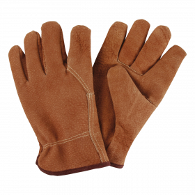 Zahradní rukavice Esschert Design, pánské, kožené, velikost L, hnědé