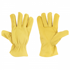 Zahradní rukavice Esschert Design, UNISEX, kožené, velikost L, žluté