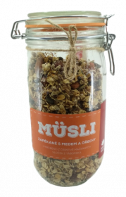 Zapékané müsli s medem a ořechy, Ježkův statek, dárková dóza, 600 g