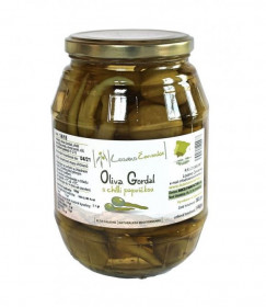 Zelené olivy Gordal s chilli, Lozano Červenka, 350 g
